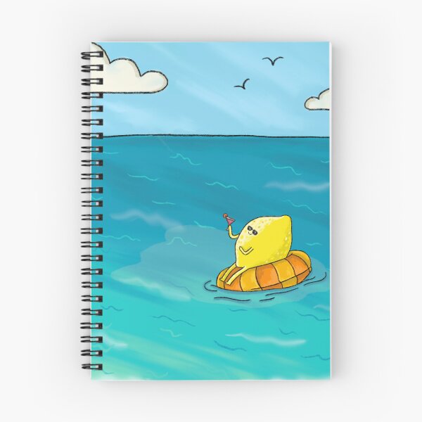 Item preview, Lemon floating in an inflatable donut in the sea. designed and sold by BluluStudio.