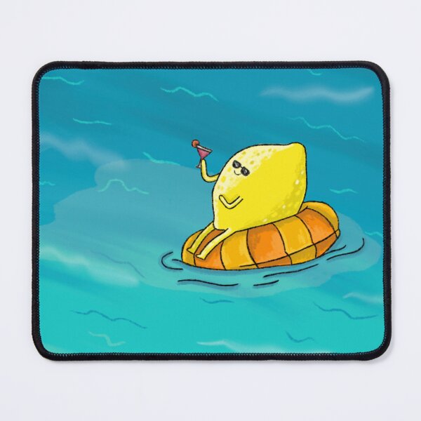 Item preview, Lemon floating in an inflatable donut in the sea. designed and sold by BluluStudio.