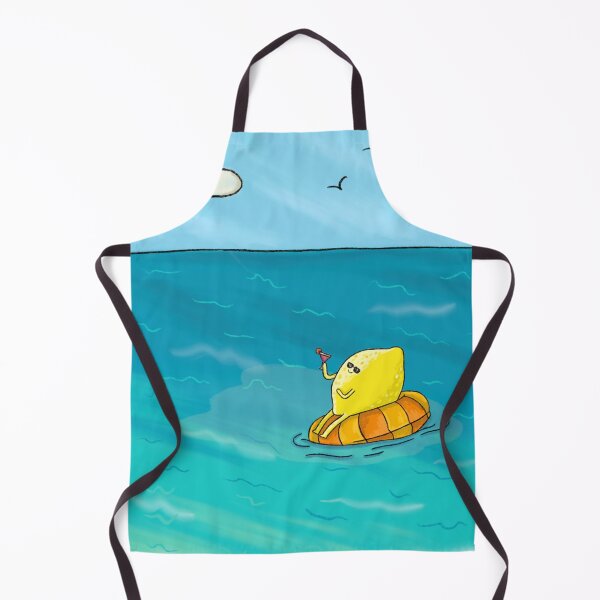 Item preview, Lemon floating in an inflatable donut in the sea. designed and sold by BluluStudio.