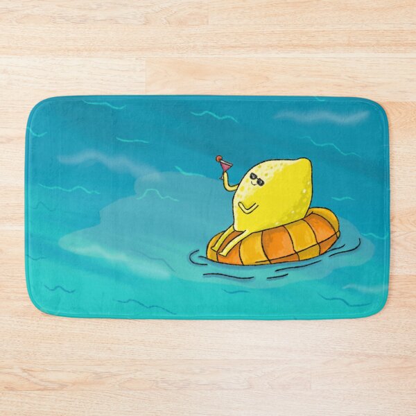 Item preview, Lemon floating in an inflatable donut in the sea. designed and sold by BluluStudio.
