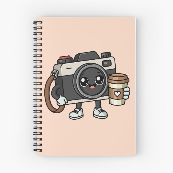 Item preview, Cute Camera Mascot Holding Coffee Cup – Kawaii Photography Cartoon Character designed and sold by RaunakDutta.