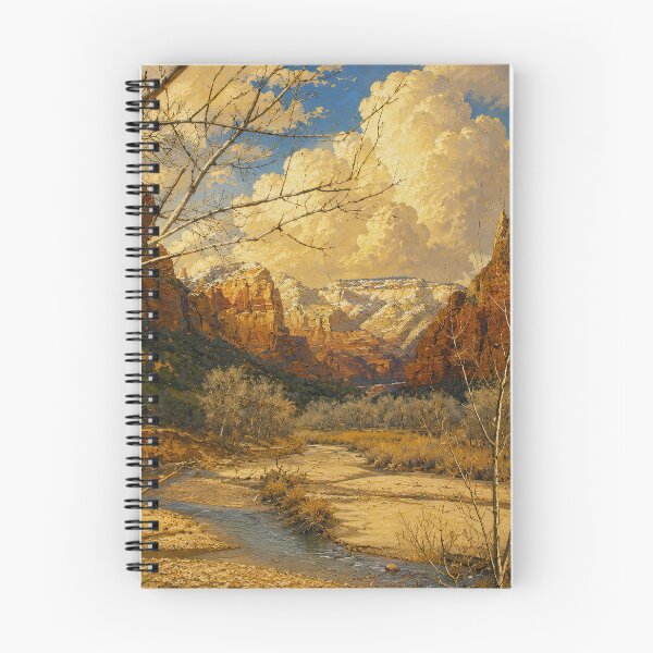 Item preview, Zion National Park — Golden Winter Canyon, Painterly Landscape designed and sold by kornkobart.