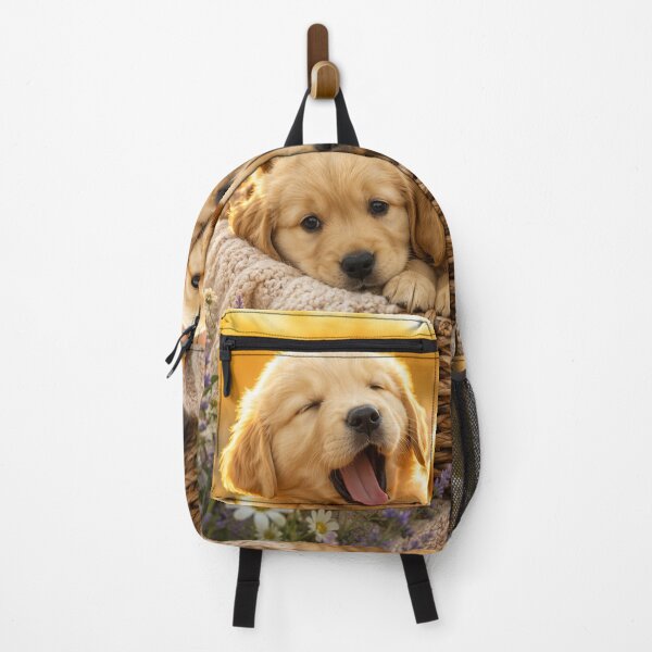 Item preview, Golden Hour Puppy Basket – Adorable Golden Retriever Puppies designed and sold by NebulaRiotStudio.