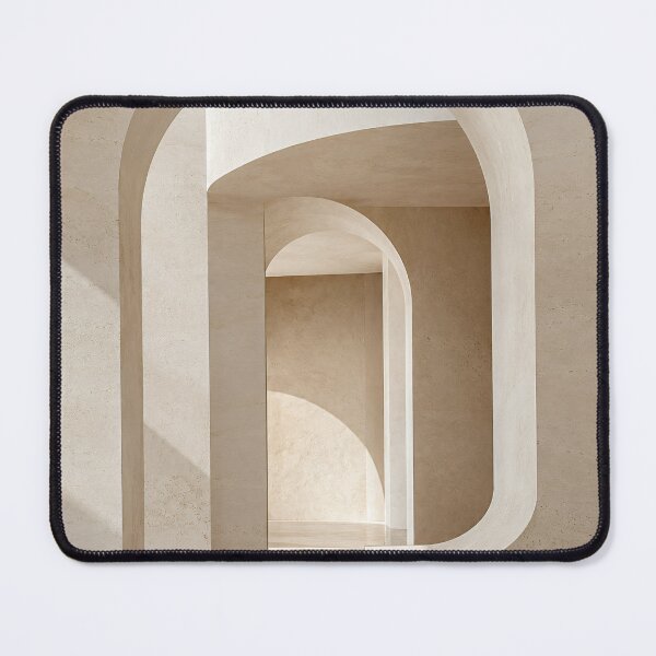 Item preview, Desert Modern Arched Hallway Printable Wall Art | Travertine Architecture Print | Minimalist Beige Corridor Poster | Digital Download designed and sold by SoftSpaceDesign.