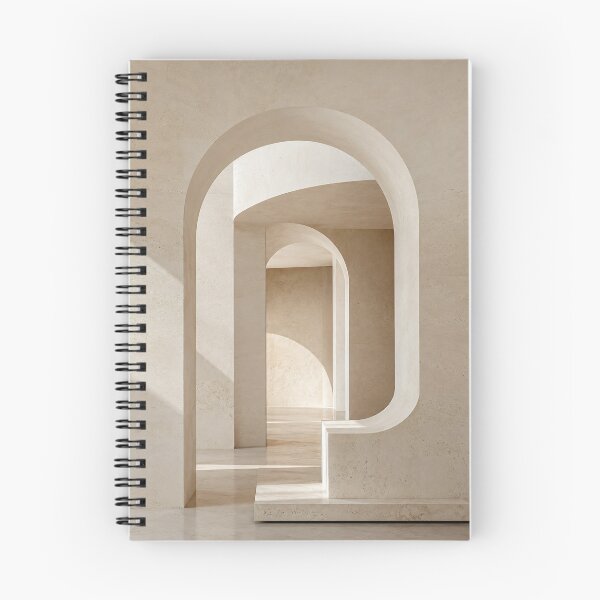Item preview, Desert Modern Arched Hallway Printable Wall Art | Travertine Architecture Print | Minimalist Beige Corridor Poster | Digital Download designed and sold by SoftSpaceDesign.