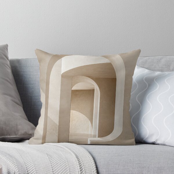 Item preview, Desert Modern Arched Hallway Printable Wall Art | Travertine Architecture Print | Minimalist Beige Corridor Poster | Digital Download designed and sold by SoftSpaceDesign.