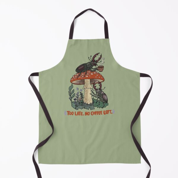 Item preview, Stag beetle and mushrooms funny coffee morning folk art nature insect goblincore designed and sold by LeshanArt.