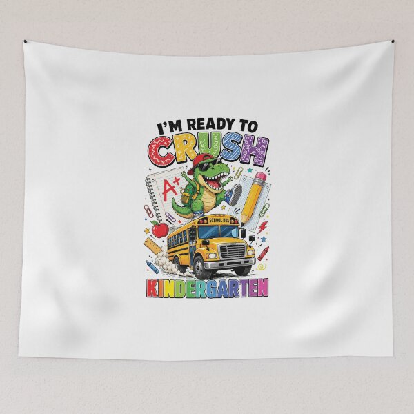 Item preview, Ready to Crush Kindergarten, Funny Dinosaur First Day of School designed and sold by sentfromemily.