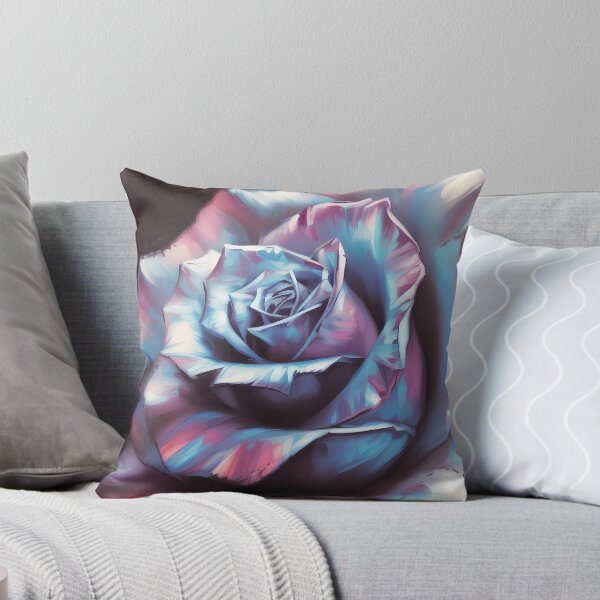 Item preview, Electric Blue Rose Close-Up Oil Painting designed and sold by SellingWSarah17.