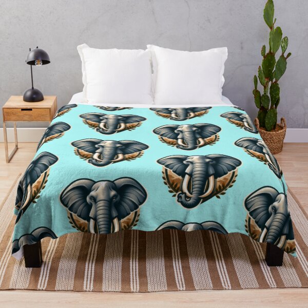 Item preview, Majestic African Elephant Head Mascot Emblem Sunset Savanna Wild Animal Artwork designed and sold by Rostislav Bouda.