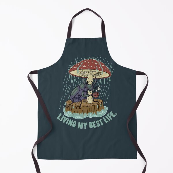 Item preview, Stag Beetle with Coffee under Mushroom Fly Agaric Folk Art Style designed and sold by LeshanArt.