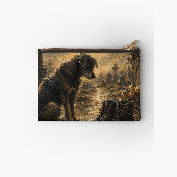 Item preview, Faithful Until the End – Lonely Dog at the Cemetery | Emotional Oil Painting | Vintage Memorial Wall Art | Printable Digital Download designed and sold by X-ecute.