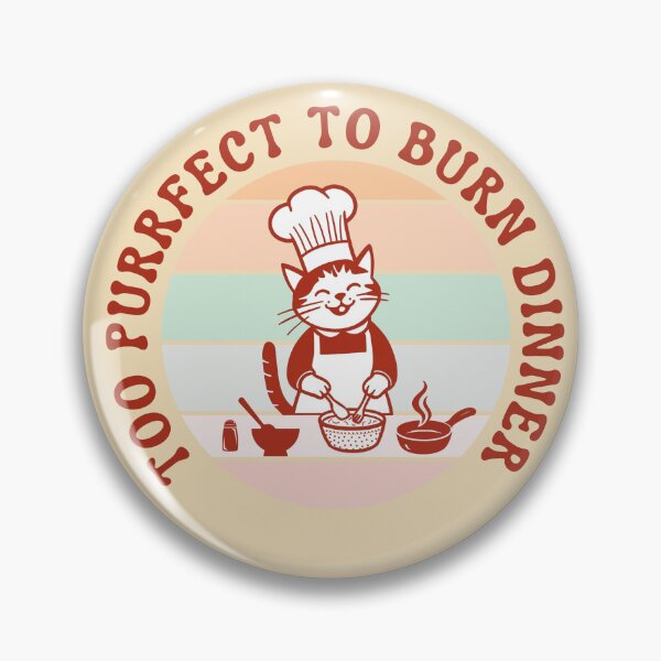 Item preview, Too Purrfect To Burn Dinner – Minimalist Cat Chef designed and sold by Shedronpanda.