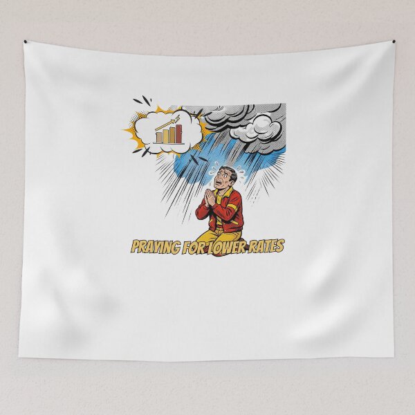 Item preview, Praying For Lower Rates Funny Mortgage Interest Rate Meme designed and sold by Neurospicy Trolls.