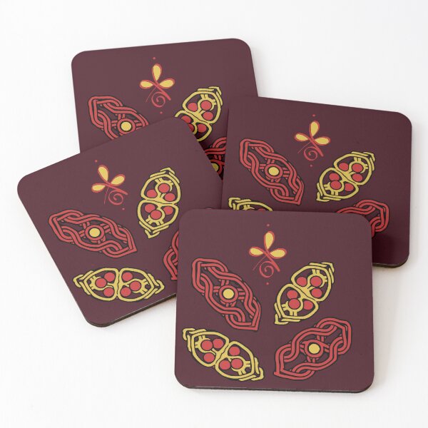Item preview, Zibu Angelic Symbol – Sacred Red & Gold Knotwork Art Burgundy Edition  designed and sold by Macramellennias.