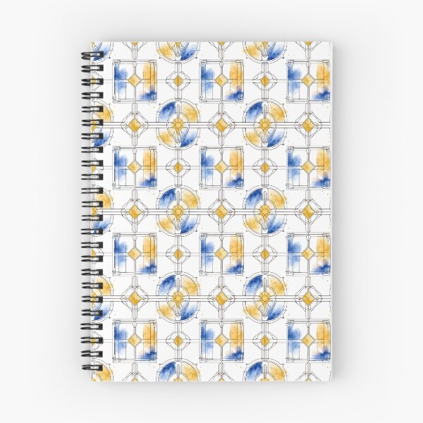 Item preview, Art Deco geometric pattern with watercolor stained glass designed and sold by LaJacke.