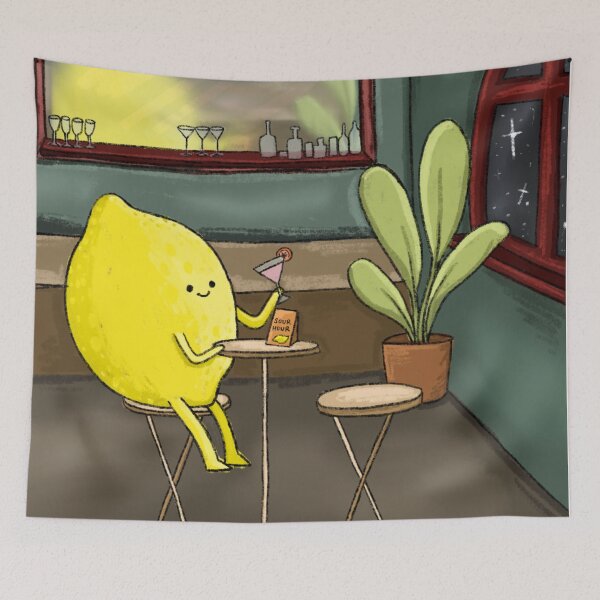 Item preview, Lemon having a drink at the bar designed and sold by BluluStudio.