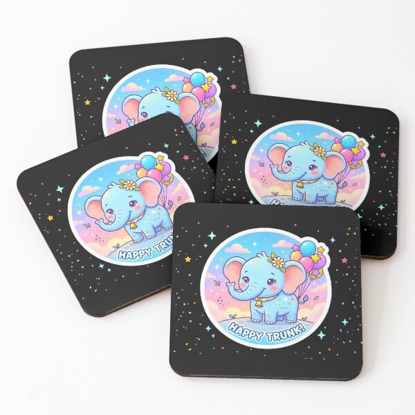 Item preview, Happy Trunk Cute Elephant Balloon Kawaii Sticker designed and sold by ExploreAura Studio.
