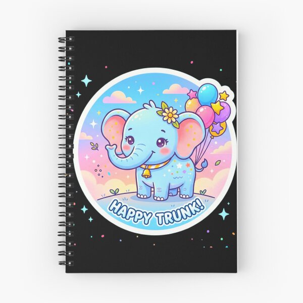Item preview, Happy Trunk Cute Elephant Balloon Kawaii Sticker designed and sold by ExploreAura Studio.