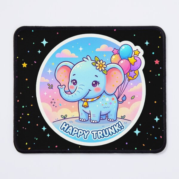 Item preview, Happy Trunk Cute Elephant Balloon Kawaii Sticker designed and sold by ExploreAura Studio.