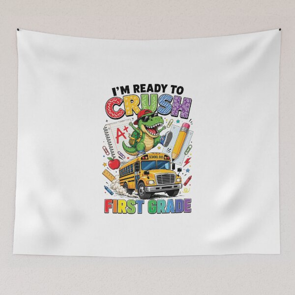 Item preview, Ready to Crush First Grade, Funny Dinosaur First Day of School designed and sold by sentfromemily.