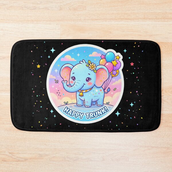 Item preview, Happy Trunk Cute Elephant Balloon Kawaii Sticker designed and sold by ExploreAura Studio.