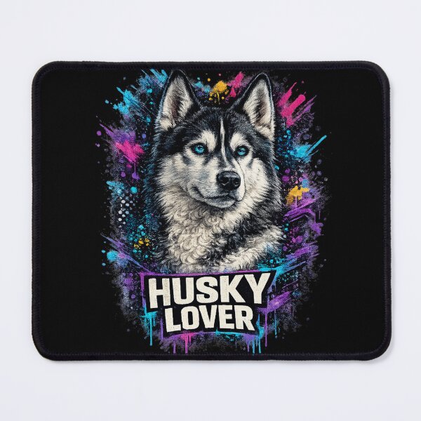 Item preview, Husky Lover Neon Graffiti Dog Portrait designed and sold by Tobull.