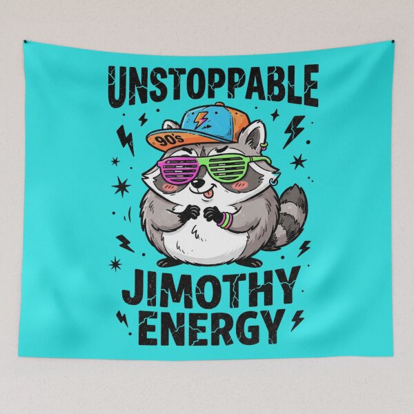 Item preview, Jimothy Energy – 90s Raccoon Unstoppable designed and sold by yanderedev.