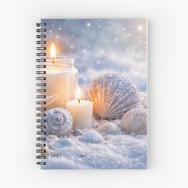 Item preview, Winter Seaside Serenity Seashells Star Fish and Candle in the Snow designed and sold by Stephanie Laird.