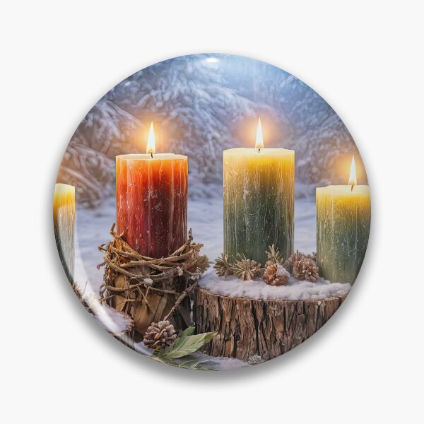 Item preview, Colorful Candles in a Snow Winter Solstice Yule designed and sold by Stephanie Laird.
