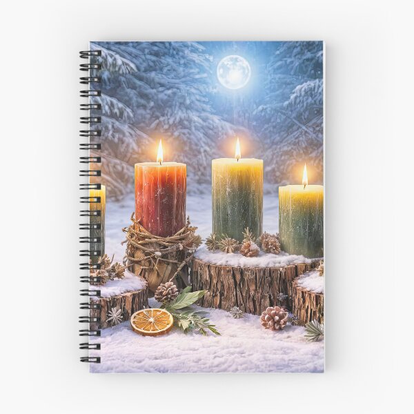 Item preview, Colorful Candles in a Snow Winter Solstice Yule designed and sold by Stephanie Laird.