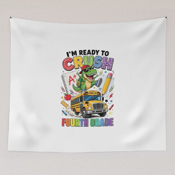 Item preview, Ready to Crush Fourth Grade, Funny Dinosaur First Day of School designed and sold by sentfromemily.