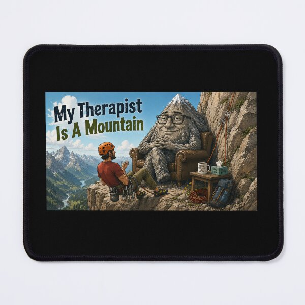 Item preview, My Therapist is a Mountain - rock climber - Panorama designed and sold by AcornAndPebble.