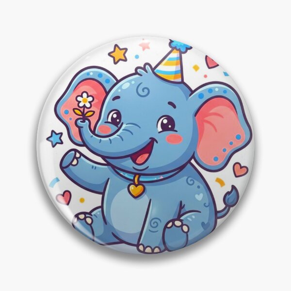 Item preview, Cute Birthday Elephant Kawaii Party Animal Sticker designed and sold by ExploreAura Studio.