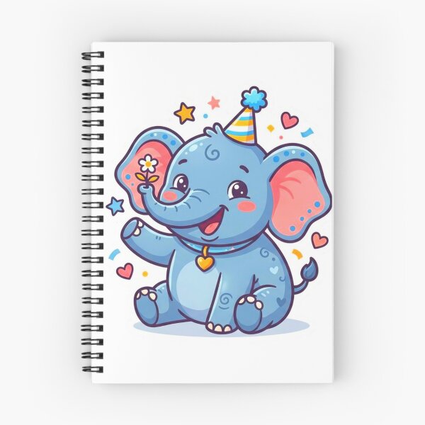 Item preview, Cute Birthday Elephant Kawaii Party Animal Sticker designed and sold by ExploreAura Studio.