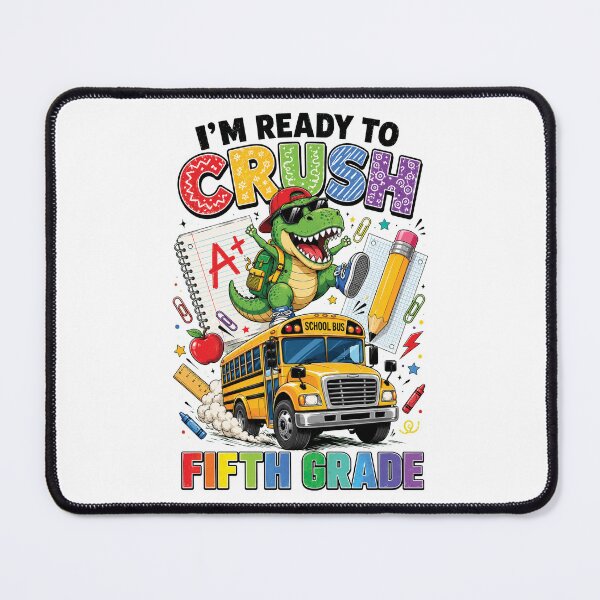 Item preview, Ready to Crush Fifth Grade, Funny Dinosaur First Day of School designed and sold by sentfromemily.