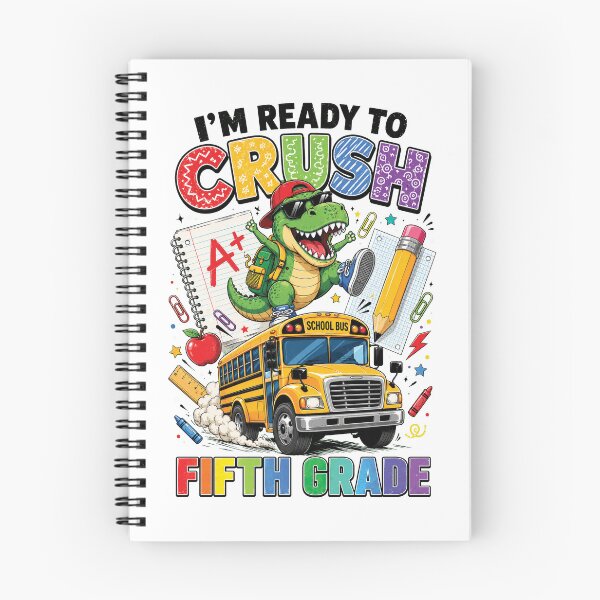 Item preview, Ready to Crush Fifth Grade, Funny Dinosaur First Day of School designed and sold by sentfromemily.