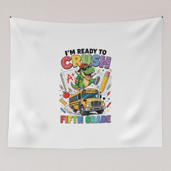 Item preview, Ready to Crush Fifth Grade, Funny Dinosaur First Day of School designed and sold by sentfromemily.