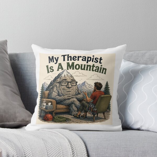 Item preview, My Therapist is a Mountain - rock climber - square designed and sold by AcornAndPebble.