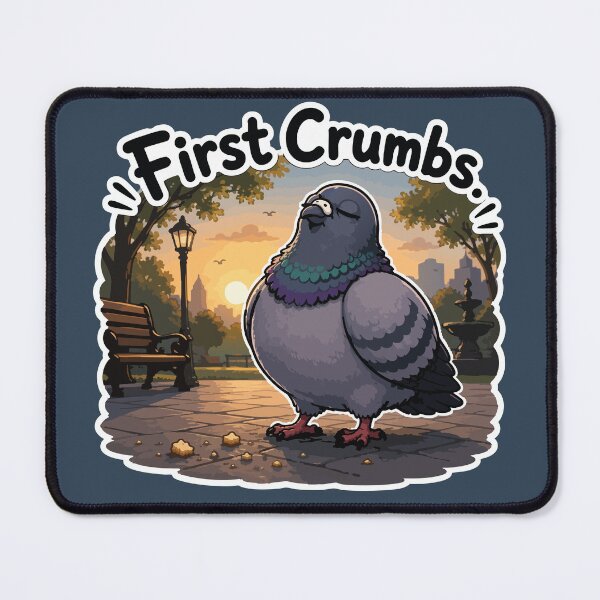 Item preview, First Crumbs Funny Happy Pigeon at Sunrise Cartoon Sticker designed and sold by SimplePoDesign.