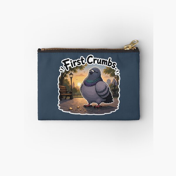 Item preview, First Crumbs Funny Happy Pigeon at Sunrise Cartoon Sticker designed and sold by SimplePoDesign.