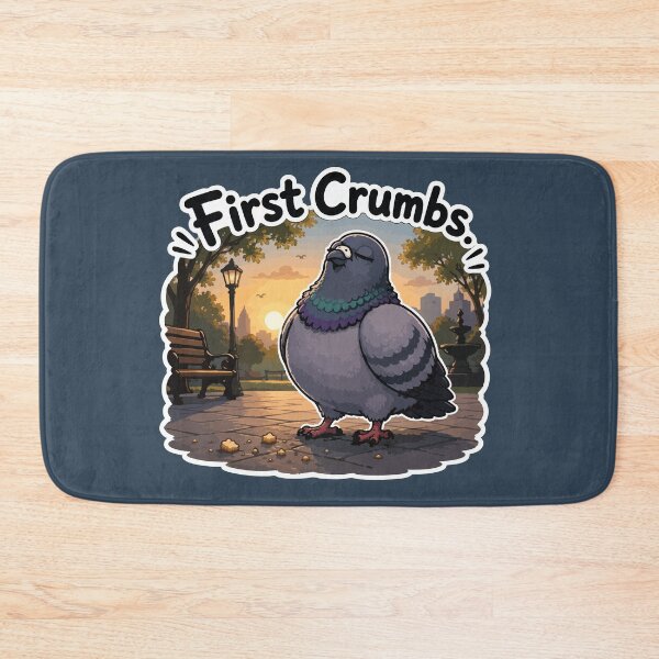 Item preview, First Crumbs Funny Happy Pigeon at Sunrise Cartoon Sticker designed and sold by SimplePoDesign.