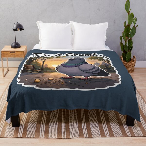 Item preview, First Crumbs Funny Happy Pigeon at Sunrise Cartoon Sticker designed and sold by SimplePoDesign.
