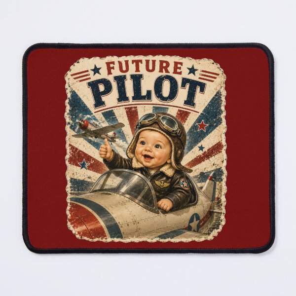 Item preview, Future Pilot Baby Vintage Aviation designed and sold by NucciCollective.
