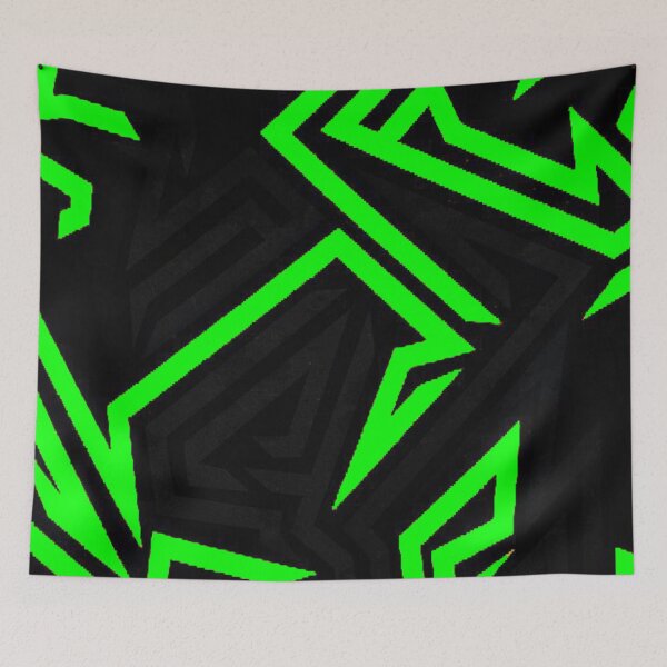 Item preview, Neon Green Cyber Camo Abstract Lines Gamer Art designed and sold by Jimakmo.