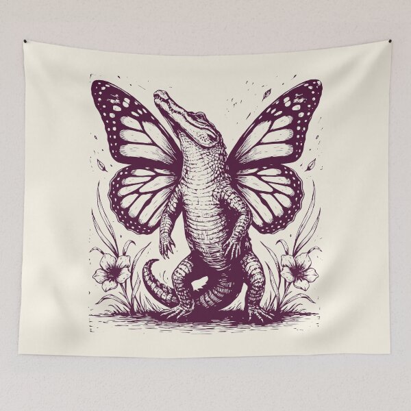 Item preview, Butterfly Alligator Funny Vintage Gator Fairycore Floral   designed and sold by Y-Vibes.