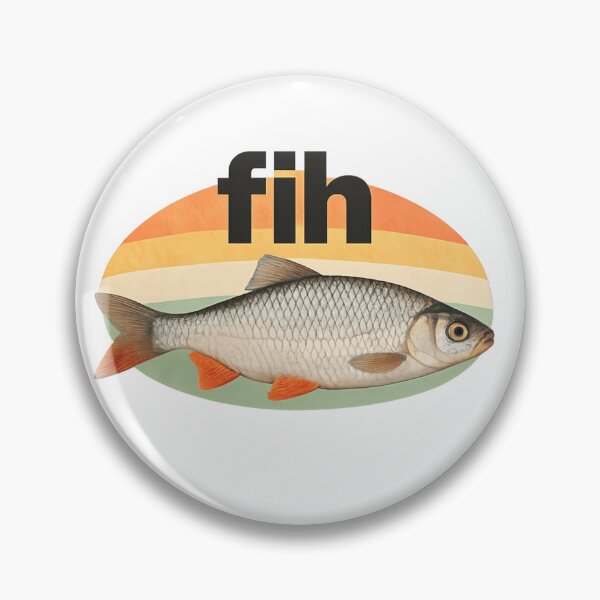 Item preview, Retro Fish Graphic with 'fih' Text on Sunset Background designed and sold by NovaCraft30.