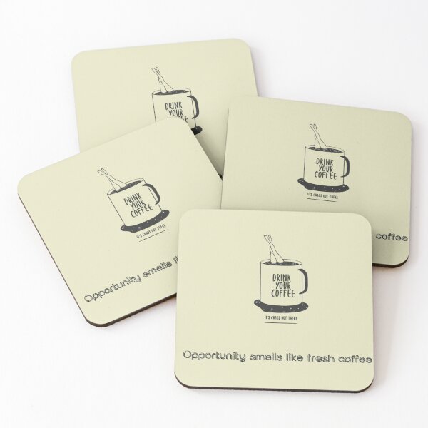 Item preview, Opportunity Smells Like Fresh Coffee Motivational Coffee Quote designed and sold by Penguin Mood .
