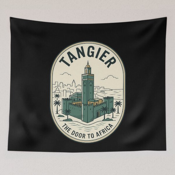 Item preview, Tangier Morocco Vintage Travel Emblem Door to Africa designed and sold by k3rstman1.