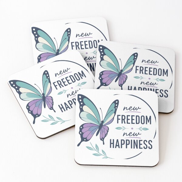 Item preview, New Freedom New Happiness Butterfly Recovery Sobriety Gift designed and sold by DailyPracticeShop.